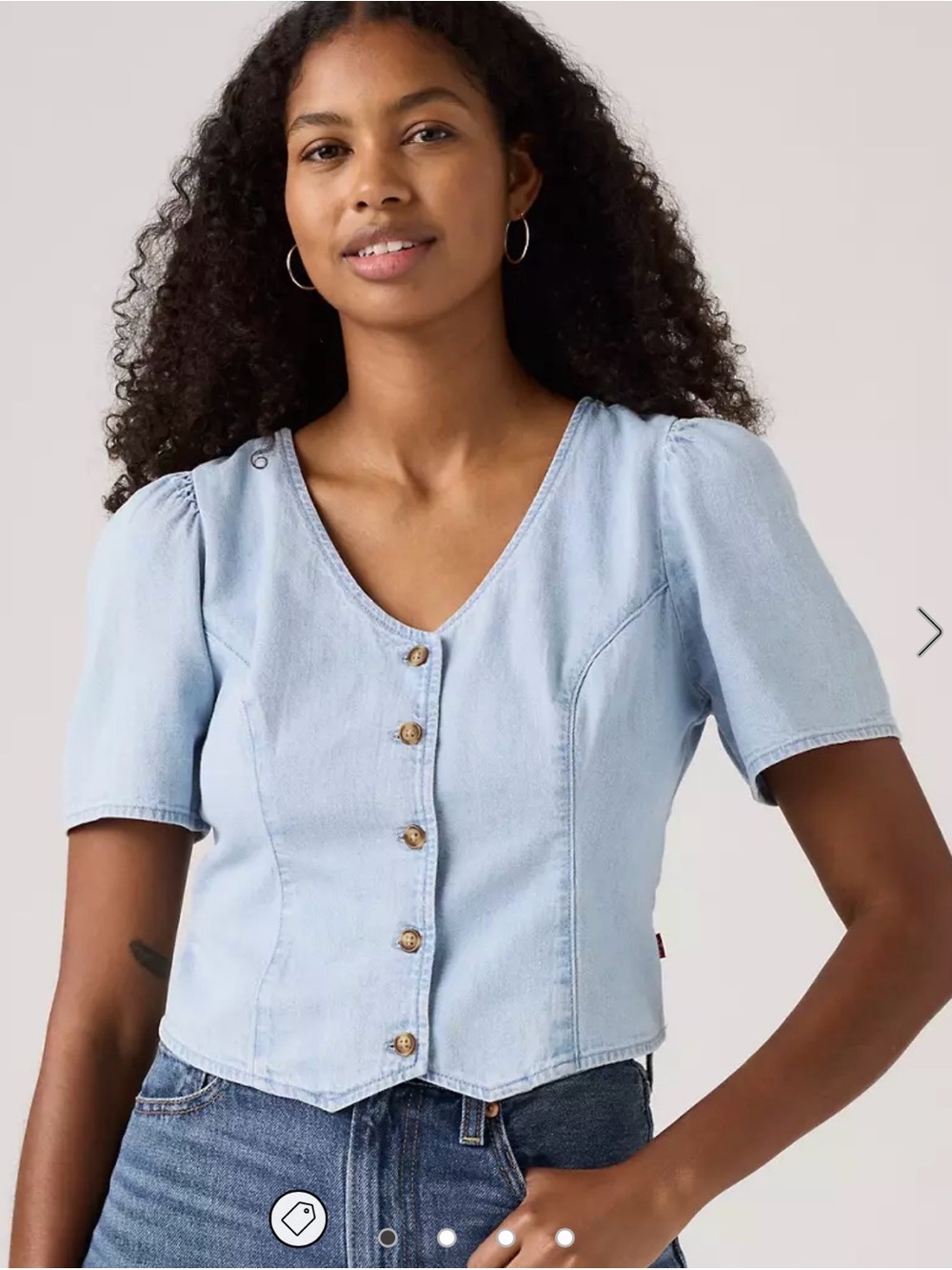 Levi’s Moxie Short-Sleeve Denim Blouse